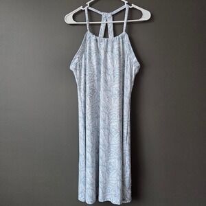 Eddie Bauer Harmony Leaf Print Active Dress Built-in Shelf Bra Large Athleisure